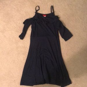 Navy off the shoulder mini dress